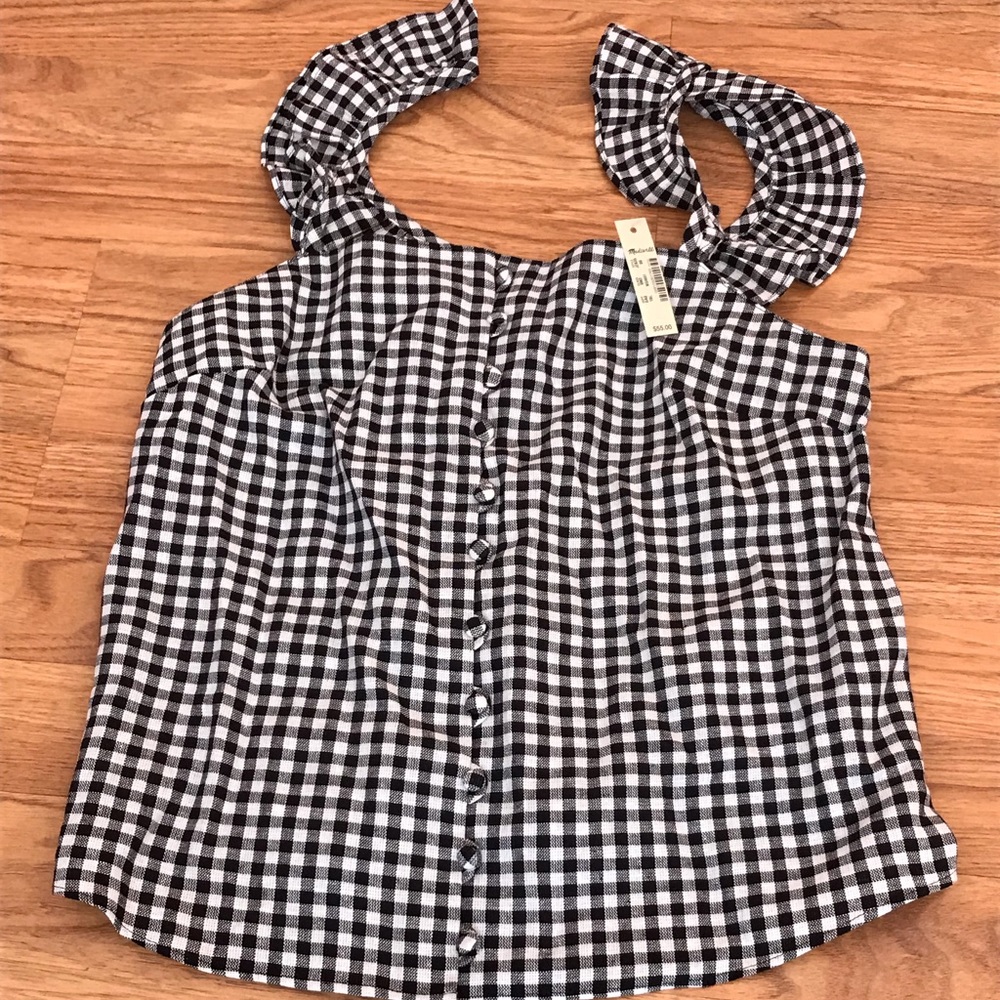 Madewell ruffle strap cami in gingham
